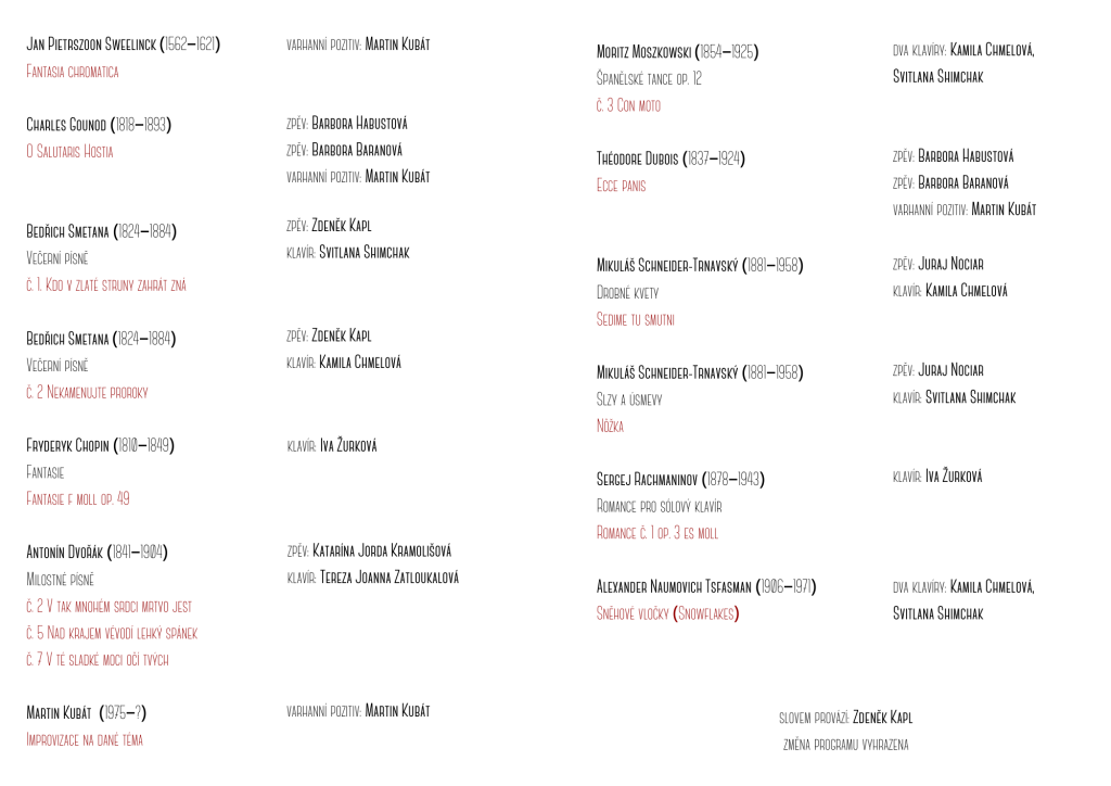 program I. Abonentní koncert 2022